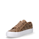 Sneaker in ecopelle con logo all-over marrone milk | Boscaini Scarpe