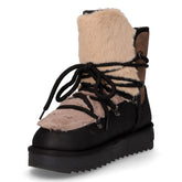Nordic TRK Fur stivaletto caldo in ecopelle nero beige | Boscaini Scarpe