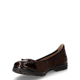 Ballerina in pelle scamosciata con fiocco marrone | Boscaini Scarpe