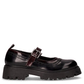 Mocasino con cinturino in ecopelle nero bordeaux - DU SIMON | Boscaini Scarpe