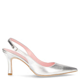 Décolleté slingback a punta in ecopelle argento - DU SIMON | Boscaini Scarpe