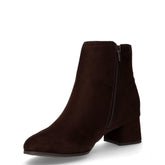 Tronchetto in tessuto scamosciato con zip mocca | Boscaini Scarpe