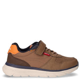 Sneaker bambino in ecopelle e tessuto marrone | Boscaini Scarpe