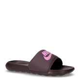 Ciabatta in gomma con fascia larga e logo burgundy rosa | Boscaini Scarpe
