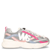 Lucky sneaker in ecopelle e tessuto grigio bianco fuxia - W6YZ | Boscaini Scarpe