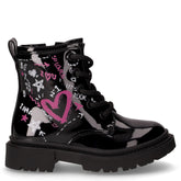 Anfibio in ecopelle con stampe graffiti nero | Boscaini Scarpe