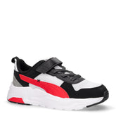 Trinity 2 sneaker in tessuto ed ecopelle bambino bianco nero rosso | Boscaini Scarpe