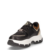 Sneaker in ecopelle e tessuto nero bianco | Boscaini Scarpe