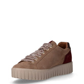 Sneaker in pelle scamosciata con platform fango | Boscaini Scarpe