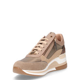 Sneaker in pelle ed ecopelle con zeppa bianco beige | Boscaini Scarpe