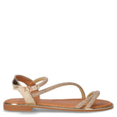 Sandalo in ecopelle e tessuto con strass oro - TOO LIKE | Boscaini Scarpe