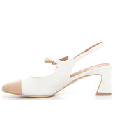 Décolleté slingback con cinturino off white - Slingback | Boscaini Scarpe