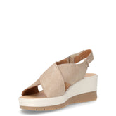 Sandalo con tacco champagne | Boscaini Scarpe