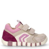 Iupidoo sneaker in pelle e tessuto beige rosa | Boscaini Scarpe