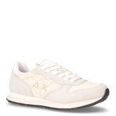 Ally Flower Mesh sneaker bambina in pelle e tessuto bianco panna - SUN68 | Boscaini Scarpe