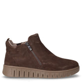 Stivaletto in pelle scamosciata con zip marrone scuro | Boscaini Scarpe