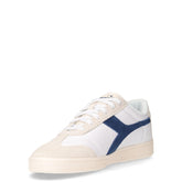 Kick sneaker in pelle ed ecopelle bianco blu | Boscaini Scarpe