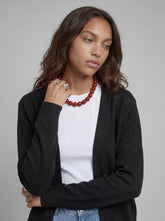 Cardigan corto in maglia nero | Boscaini Scarpe