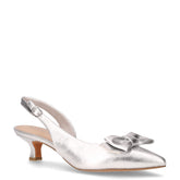 Sandalo in ecopelle con tacco argento - Sandali Con Tacco Donna | Boscaini Scarpe