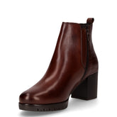 Tronchetto in pelle con zip marrone | Boscaini Scarpe