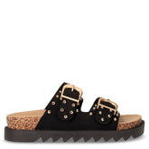 Ciabatta in ecopelle con borchie nero | Boscaini Scarpe