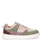 Sneaker in ecopelle kaki grigio rosa - Sneakers Donna | Boscaini Scarpe
