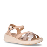Sandalo in ecopelle con zeppa oro chiaro | Boscaini Scarpe
