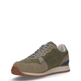 Sneaker in pelle e tessuto verde oliva | Boscaini Scarpe