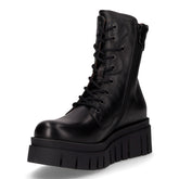 Stivaletto in pelle con zeppa nero | Boscaini Scarpe