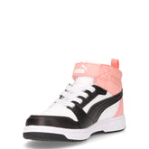 Rebound v6 mid sneaker bambina in ecopelle bianco nero rosa | Boscaini Scarpe