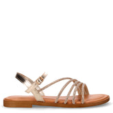 Sandalo in tessuto con strass oro | Boscaini Scarpe