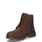 Tuareg boot stivaletto stringato con zip in ecopelle marrone scuro | Boscaini Scarpe