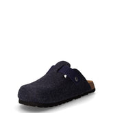 Bobo ciabatta in pelle e feltro blu | Boscaini Scarpe