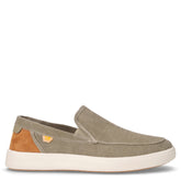 Groove mocassino sportivo in tessuto verde cognac | Boscaini Scarpe