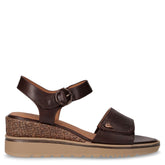 Sandalo in ecopelle con zeppa mocca | Boscaini Scarpe