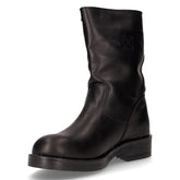 Stivaletto biker in pelle con fibbia nero | Boscaini Scarpe
