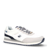Sneaker in tessuto ed ecopelle bianco grigio blu - Summer Days Uomo | Boscaini Scarpe