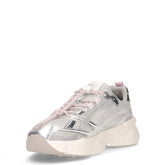 Lucky sneaker in ecopelle e tessuto argento iridescente | Boscaini Scarpe