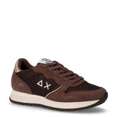 Ally Glitter Textile sneaker in tessuto e pelle marrone | Boscaini Scarpe
