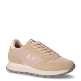 Ally Glitter Textile sneaker in tessuto e pelle beige | Boscaini Scarpe