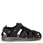 Sandalo in tessuto ed ecopelle nero | Boscaini Scarpe