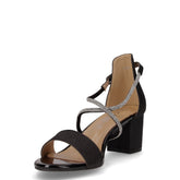 Sandalo in ecopelle con tacco nero | Boscaini Scarpe