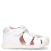 Sandalo in pelle bambina bianco argento - Scarpe Bambina | Boscaini Scarpe