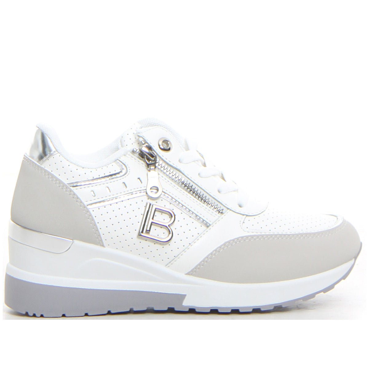 Sneakers (baskets) Femme Laura Biagiotti Avec Zeppa - Daim, Strass, Glitter - Neuf Avec Emballage