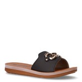 Ciabatta in ecopelle con staffa nero | Boscaini Scarpe