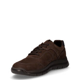 Stringata sportiva in pelle caffè | Boscaini Scarpe