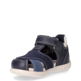 Zapito in pelle e tessuto bambino blu navy bianco | Boscaini Scarpe