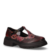 Mocassino in ecopelle con cinturino nero borgogna | Boscaini Scarpe