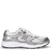 480 sneaker in tessuto ed ecopelle ragazza argento grigio | Boscaini Scarpe