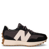 327 sneaker in pelle scamosciata e tessuto nero beige | Boscaini Scarpe